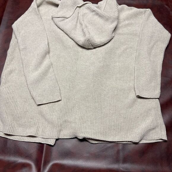 Eileen‎ Fisher beige tan open front cardigan with hood, size XXS - Picture 13 of 16